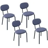 HTI-Living Esszimmerstuhl Stuhl Anella Dunkelgrau 4er-Set (Set, 4 St), Esszimmerstuhl Besucherstuhl Leinenstoff
