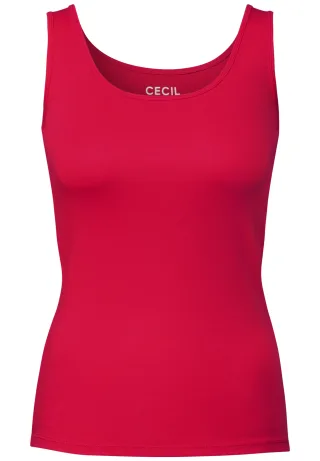 CECIL - Basic Top aus reiner Baumwolle glazed apple red - Gr. - XXL
