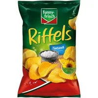 funny-frisch Knabberei, funny frisch Riffles Naturell Kartoffelchips vegetarisch 150g