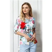 Passioni 2-in-1-Strickjacke Twinset mit Blumen- und Punktedruck