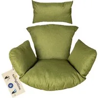 sunnypillow Hängesessel Auflage für Rattan & Polyrattan Hängeschaukel, Grün