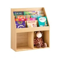 SoBuy Bücherregal KMB01, Spielzeugregal Spielzeugtruhe Standregal Montessori Regal, Kinderregal mit 3 Ablagefächern und 2 offenen Fächern Bücherregal
