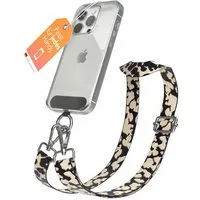 EAZY CASE Handykette Universal für alle Smartphones Boho/Wave/Leo Style, Universal Handyband Taupe Camouflage modern und stylisch
