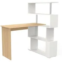 Mondeer Eckschreibtisch Schreibtisch, mit 360 Grad Drehbarem Bücherregal 157 x 45 x 130,5 cm