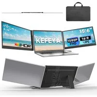 KEFEYA Dual-Screen-Laptop-Bildschirm-Extender Laptop-Bildschirmerweiterung Portabler Monitor (40 cm/15.6 ", 1920 * 1080 px, Full HD, 60 Hz, HDR, Tragbarer Monitor,13–17,3″, Kompatibel mit Android/Windows/Chrome usw)