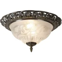 GLOBO LIGHTING LED Deckenleuchte, Leuchtmittel inklusive, Warmweiß, Landhaus Stil Decken Beleuchtung Lampe Glas Leuchte antik-