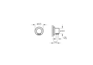 VitrA Universal Round Wandanschlussbogen mit Abgang G 1/2" Schwarz Hochglanz,A4522339 A4522339