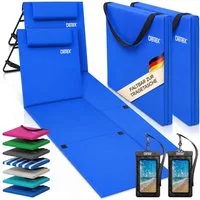 Detex Gartenliege, Strandmatte Gepolstert mit Rückenlehne Strandliege Klappbar Tragbar