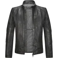 Milestone Lederjacke MSFloriano lässige Bikerjacke im Vintage-Look aus Lammleder