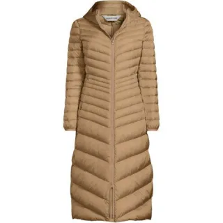 Ultraleichter Maxi-Daunenmantel mit Kapuze WANDERWEIGHT für Damen, Damen, size: regular, Blau, Nylon/Daunen, by Lands' End