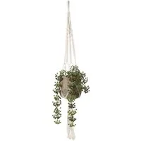 Kaemingk Blumenampel Makramee Blumenampel Creme Boho-Stil Ø18-19cm H85cm