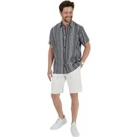 Phistan Kurzarmhemd Herrenhemd aus Viskose-Polyester
