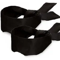 Montegoni Tuchmaske Seiden-Satin Schlafmaske – Weiche Augenbinde, 2er Pack (Schwarz), Luxurious Silk Satin Fabric