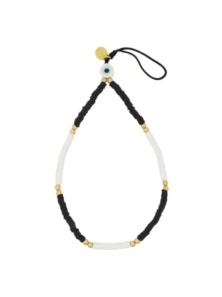 Fashionbox Armband mit Vinylplättchen schwarz/weiss