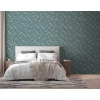 A.S. Création Vliestapete Pure Elegance Blumen-Tapete Mustertapete Blümchen Blattmuster, glatt, leicht glänzend, (1 St), Vliestapete floral für Schlafzimmer Küche Wohnzimmer Blumen Design