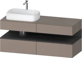 Duravit Qatego Konsolenwaschtischunterbau wandhängend Basalt Matt 1400x550x600 mm - QA4765049430000 QA4765049430000
