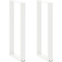 vidaXL Tischbein Bartischbeine U-Form 2 Stk. Weiß 50x(100-101) cm Stahl