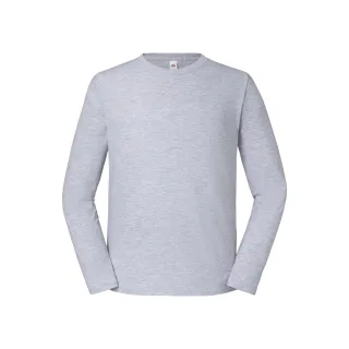 Fruit of the Loom - "Iconic 195 Premium" T-Shirt für Herren Langärmlig (Grau meliert)