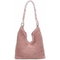 ITALYSHOP24 Schultertasche DAMEN TASCHE Hobo Shopper Häkeltasche Boho Geflecht Freizeit Urlaub, Sommer Basttasche Strand Reise Beuteltasche Stroh Handtasche Kordel