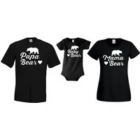 Youth Designz Kurzarmbody Mama Papa Baby Bear Herren Damen Baby T-Shirt Strampler Set in tollem Design, mit Frontprint