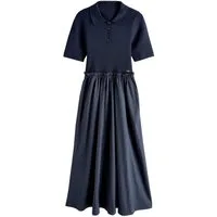 LAURA ASHLEY Druckkleid Laura Ashley 2-in-1-Polokleid mit Baumwollrock (1-tlg)