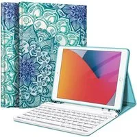 Fintie Tablet-Hülle mit Tastatur für iPad 10.2 Zoll(9/ 8/ 7 Generation - 2021/2020/2019), Soft TPU Case mit Pencil Halter, magnetisch Tastatur mit QWERTZ Layout