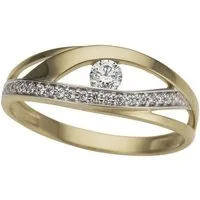 Firetti Goldring Schmuck Geschenk Gold 333 bicolor, zweifarbig, verschlungene Optik, mit Zirkonia (synth)