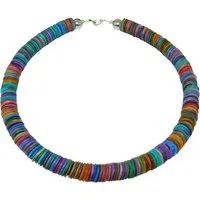 traumschmuck Collier 195a Halskette Muschelkette 12/13mmØ Mehrfarbig multicolor bunt (Geschenk, Muttertag, Weihnachten, Geburtstag, Valentinstag), handgefertigt