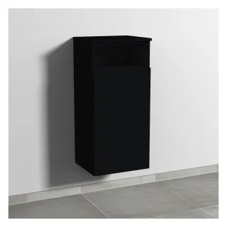 Sanipa 3way Mittelschrank mit 1 Tür und 1 offenem Fach, Schwarz-Matt, SF13508 SF13508