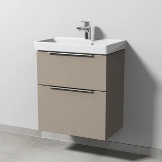 Sanipa 3way Waschtischunterbau zu Villeroy & Boch Avento Waschtisch mit 2 Auszügen, Sandgrau-Matt UF62067