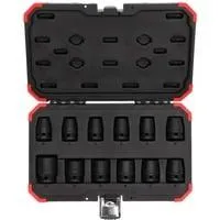 Red Kraftschrauber-Steckschlüssel-Satz 1/2", 12-teilig rot/schwarz, SW 10mm - 24mm