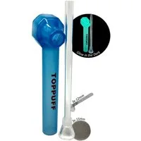 EKNA Handpfeife Flaschen Bong Set - kleine Pfeife - Für unterwegs, (Spar-Set, 3x Einhängesiebe 12mm & 3x Einlegesiebe 15mm), Glow in the Dark!
