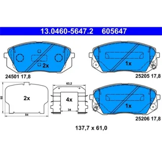 ATE Bremsbel?ge vorne Hyundai I40 Kia Optima Soul