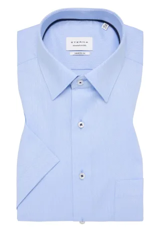 ETERNA - Hemd Natté Kurzarm hellblau - Gr. - 46/Kurzarm
