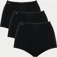 sloggi Maxislip 24/7 Cotton (3er Pack) höher geschnittene Passform, elastisch, Spitze, blickdicht, weich