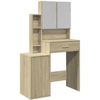 vidaXL Schminktisch Schminktisch mit Schrank Sonoma-Eiche 80x35x132 cm (1-St)