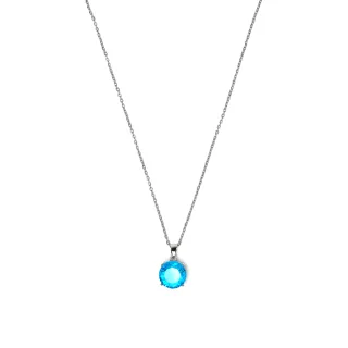 Luxenter-Halskette mit blauer Topas-Zirkonia in Silber – Amkru