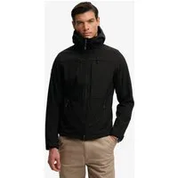Superdry Outdoorjacke HOODED SOFTSHELL TREKKER JKT mit Materialmix aus Polyester und Elasthan, Relaxed Fit