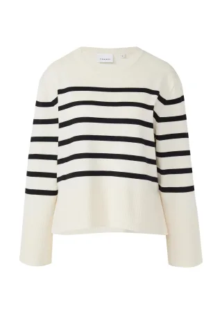 comma - Strickpullover creme/schwarz - Gr. - 34