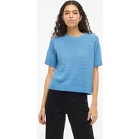 Vila Kurzarmpullover VILOLLO O-NECK S/S DETAIL KNIT TOP- NOOS