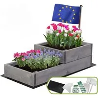 Modo24 Hochbeet ZP07 Kräuterbeet, Gartenbeet, Pflanzkasten, Blumenbeet, Gemüsegarten, für Garten und Terrasse, Kiefernholz Massivholz, Höhe 36 cm, 3 Farben