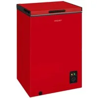 exquisit Gefriertruhe GT100-050E rot, 54,5 cm breit, 99 l, 4*-Gefriertruhe mit ergonomischer Griffmulde – bequem zu öffnen