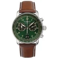 ZEPPELIN Chronograph LZ 127 Graf Zeppelin Big Date 8684-4, Armbanduhr, Quarzuhr, Herrenuhr, Datum, Stoppfunktion, Made in Germany