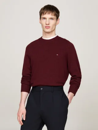 LAMBSWOOL CREW NECK Burgundy Heather - Gr. - XL