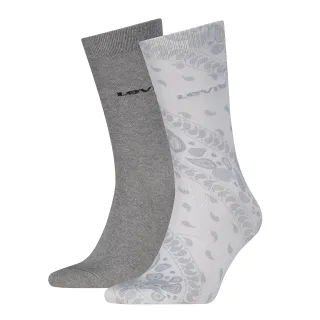Levis Socken "LEVIS REG CUT BANDANA PRINT" 2 Paar, softer Cotton-Mix, schmales Rippenbündchen, uni, Paisley-Muster