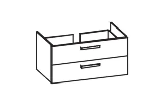 Artiqua 412 Waschtischunterschrank für Softmood T0559, Oxid Dunkelgrau quer, 412-WU2L-I36-7184-723 412-WU2L-I36-7184-723