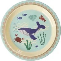 rice Kunststoffteller Rice Melamin Kinderteller Rund - Blue Ocean Print Ø 22cm