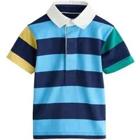 Next Poloshirt Kurzärmeliges Polo-Shirt mit Rugbystreifen (1-tlg)