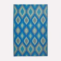 Homescapes Outdoorteppich Outdoor-Teppich Amber aus Polpropylen mit blau-grünem, 120 x 180 cm, rechteckig, Höhe: 20 mm
