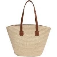 Zaewry Strandtasche Damen Böhmische Stroh Handtasche,Sommer Strandtasche Stroh Groß, für Reisen Strand